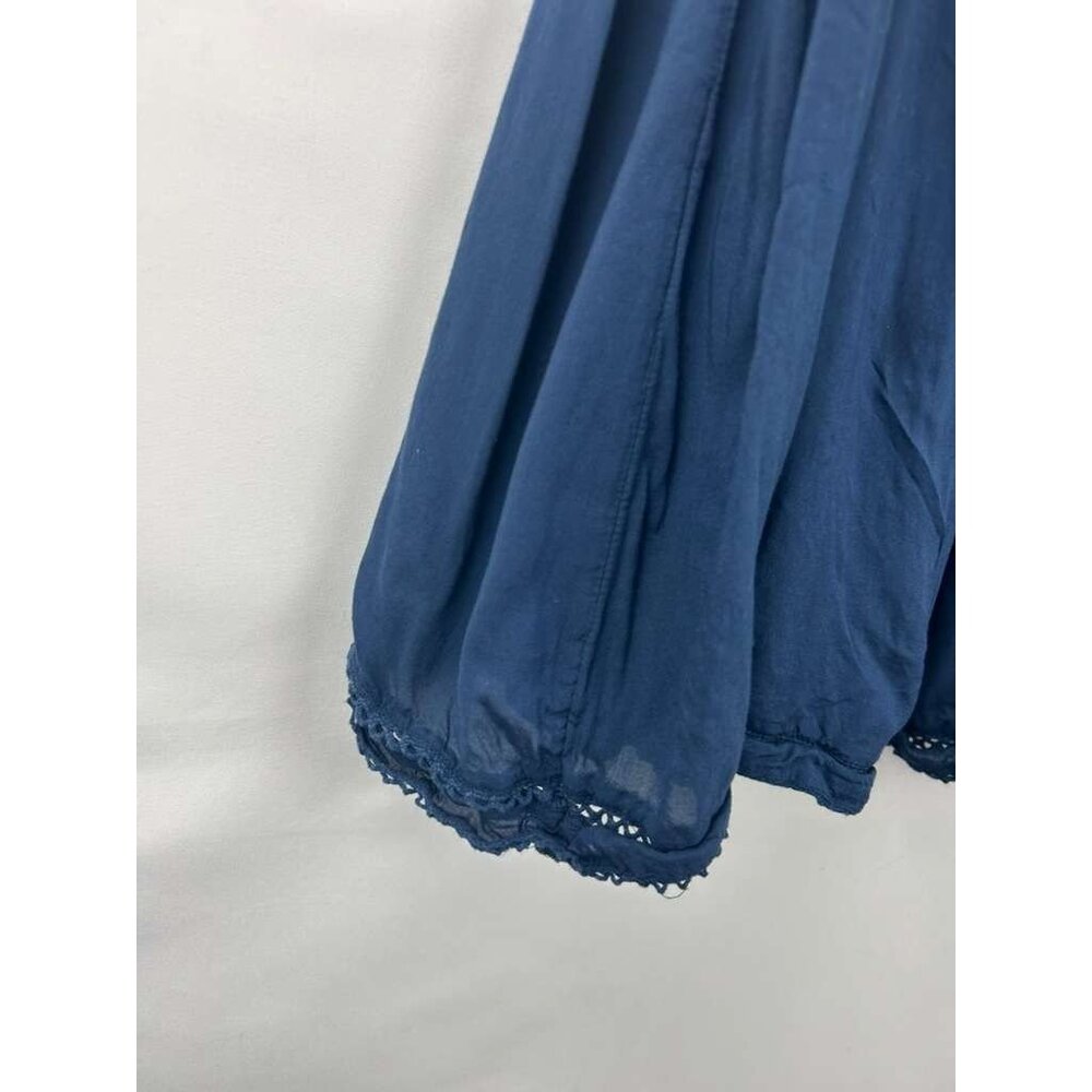 Aritzia Wilfred Women's Small Dress Navy Blue Off the Shoulder Ruffle Retail - Picture 7 of 10